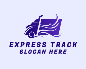 Purple Freight Trucking  logo design