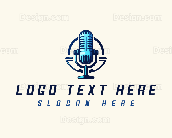 Podcast DJ Microphone Logo