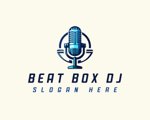 Podcast DJ Microphone logo design