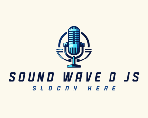 Podcast DJ Microphone logo design