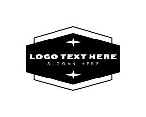 Retro Hexagon Business Star Logo