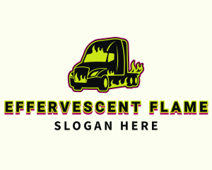 Flaming Trailer Truck logo design