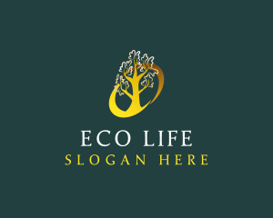 Natural Gold Tree logo design