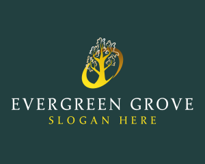 Natural Gold Tree logo design