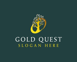 Natural Gold Tree logo design