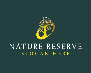 Natural Gold Tree logo design