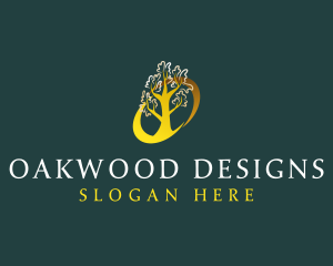 Natural Gold Tree logo design