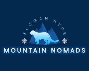 Snow Leopard Mountain logo design