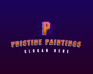 Halloween Paint Splatter logo design