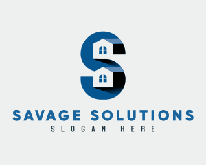 Residential Housing Letter S logo design