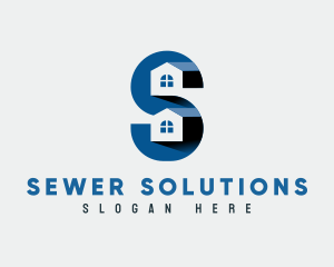 Residential Housing Letter S logo design