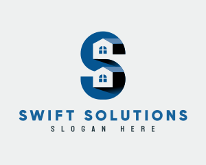 Residential Housing Letter S logo design