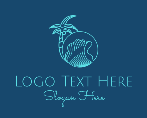 Palm Tree Water Waves  logo