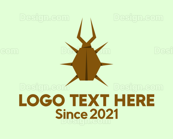 Beetle Insect Origami Logo