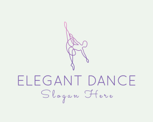 Monoline Ballerina Dance logo design