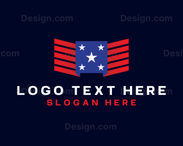 USA Flag Wings Logo