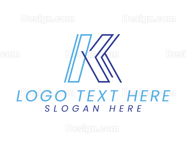 Modern Geometric Business Letter K Logo