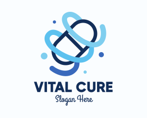 Blue Medical Pill logo design