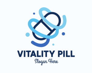 Blue Medical Pill logo design