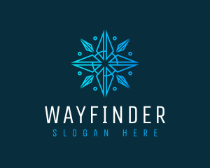 Snowflake Compass Navigator logo design