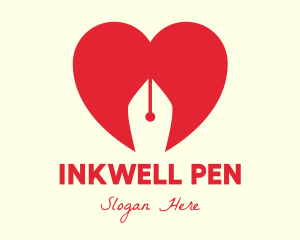 Pen Nib Love logo design