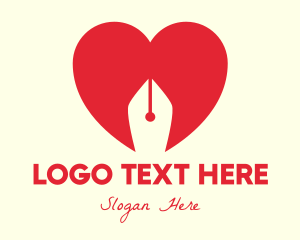 Affection - Pen Nib Love logo design