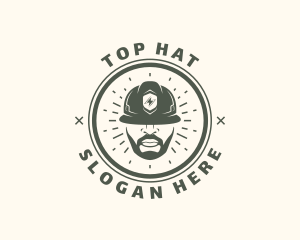 Electrician Hard Hat logo design