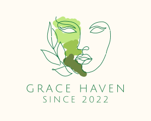 Monoline Green Beauty Face logo