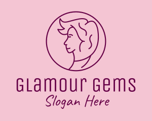 Minimalist Salon Woman logo design