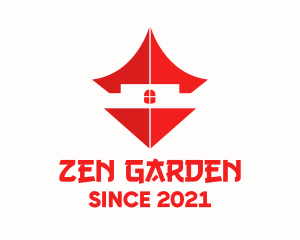 Red Asian House logo design