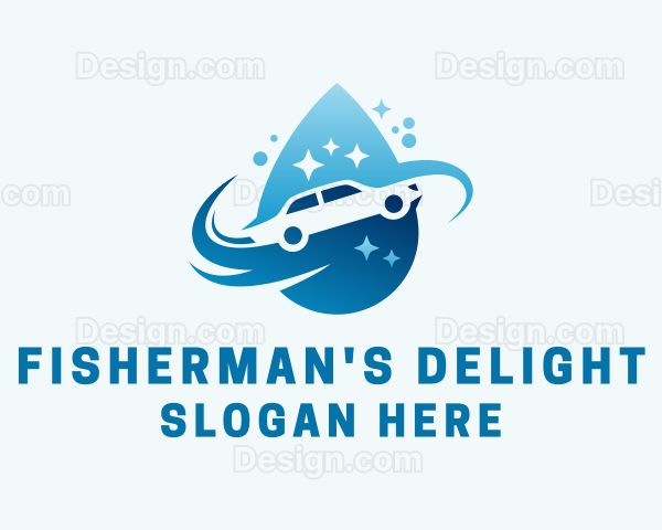 Clean Car Wash Droplet Logo