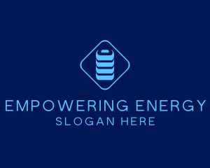 Blue Battery Charge logo design