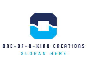 Industrial Blue Letter O logo design