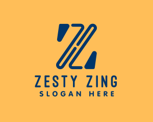 Unique Blue Letter Z logo design