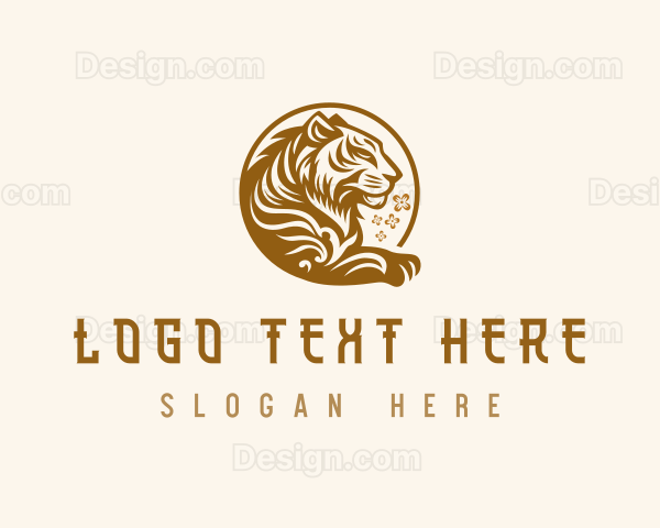 Floral Tiger Zodiac Logo