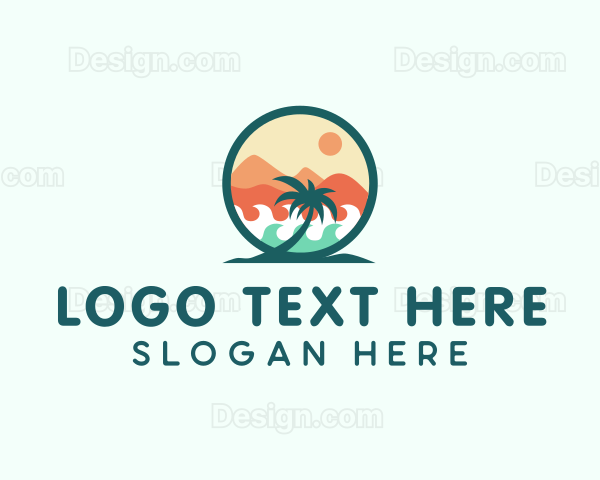 Palm Tree Beach Logo