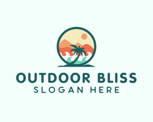 Palm Tree Beach logo design