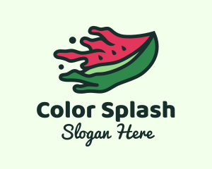 Watermelon Fruit Splatter logo design