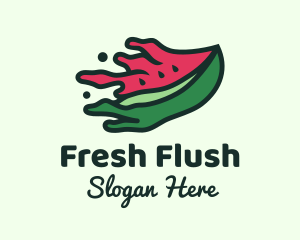 Watermelon Fruit Splatter logo design