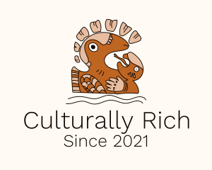 Mayan Bird Nest Symbol logo