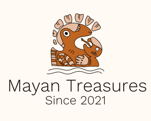 Mayan Bird Nest Symbol logo design