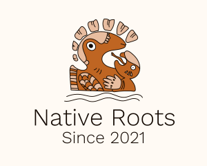 Mayan Bird Nest Symbol logo design