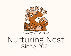 Mayan Bird Nest Symbol logo design