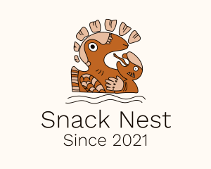 Mayan Bird Nest Symbol logo design