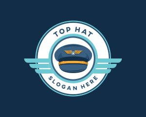 Airplane Pilot Cap logo design