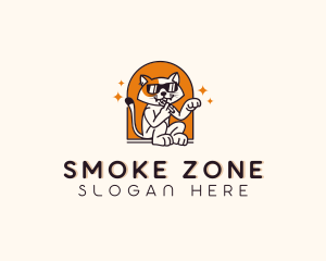 Smoking Sunglasses Cat logo design