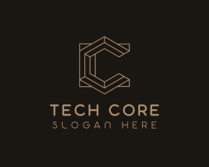 Modern Geometric Letter C  logo design