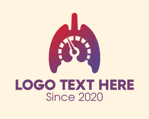 Oxygen - Gradient Lungs Speedometer logo design