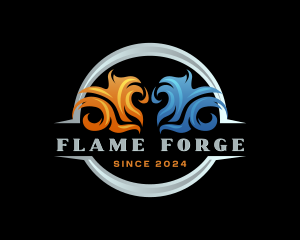 Cooling Flame Refrigeration logo design