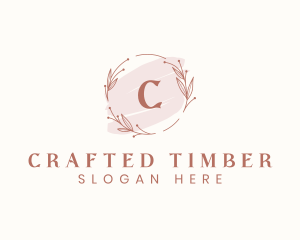 Aesthetic Wreath Wedding Organizer logo design